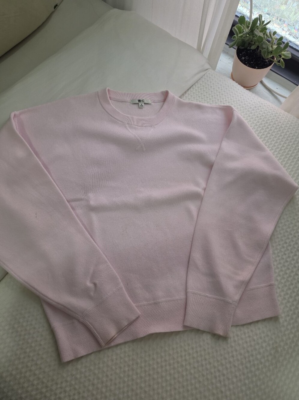 Uniqlo 100% Cotton Pink Crewneck Sweater Size M